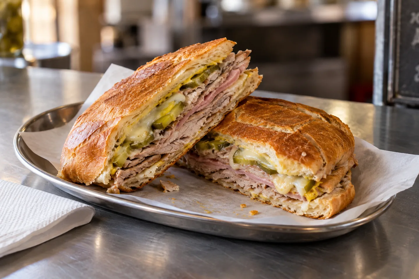 Imagen digital ilustrativa: Sándwich cubano prensado de Chef. No documenta una prueba de cocina.